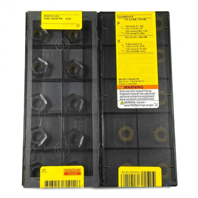 合金钢快进给铣刀片419R-1405M-