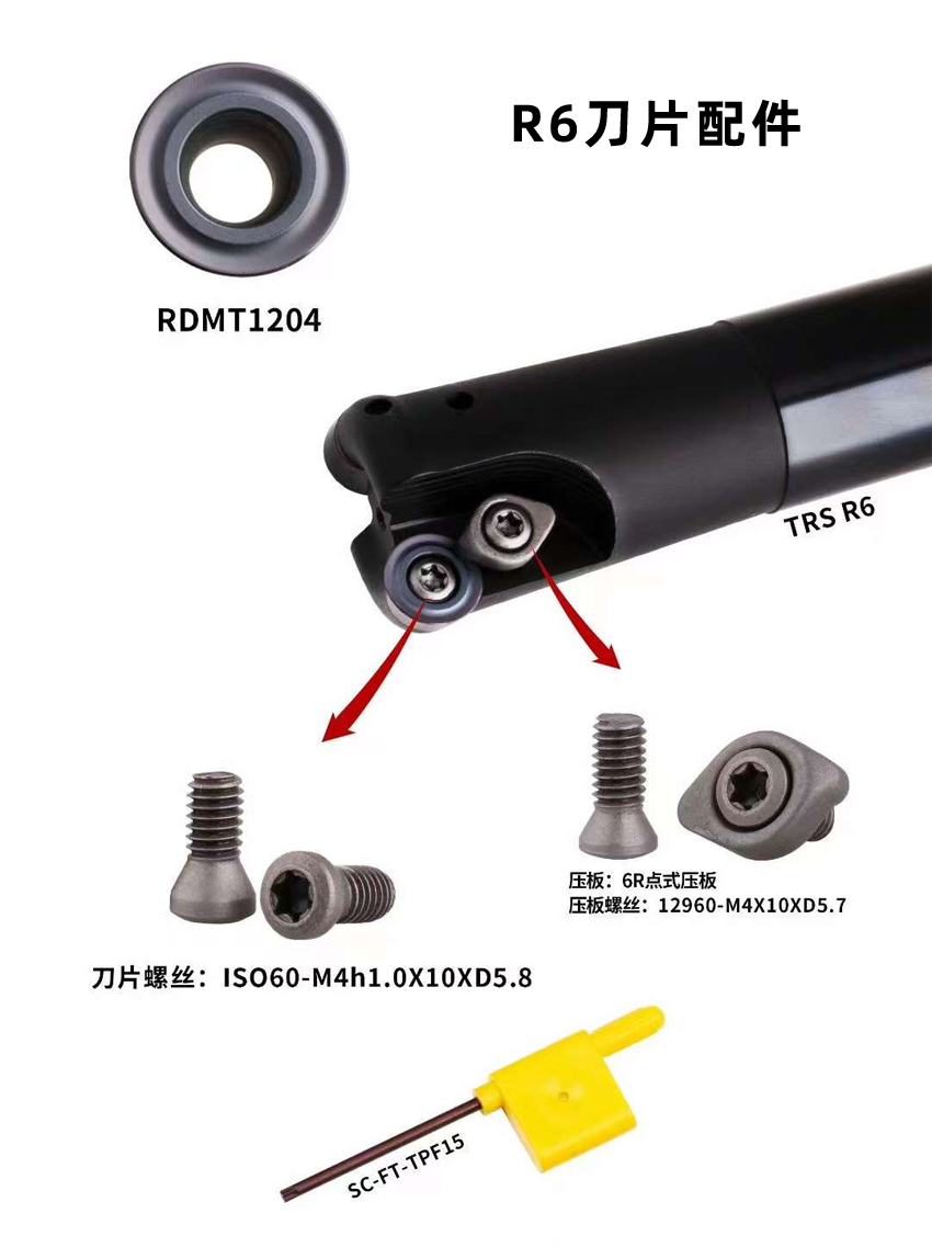 TRS R6铣刀杆R6圆刀片专
