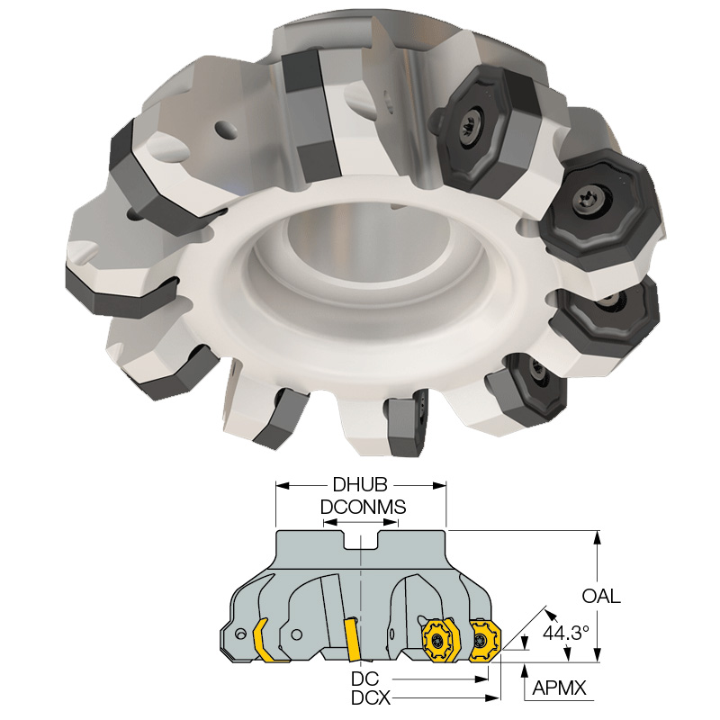 16刃面铣刀F45NM刀片ON