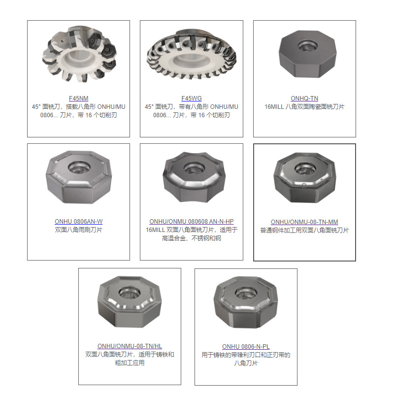八角双面铣刀片