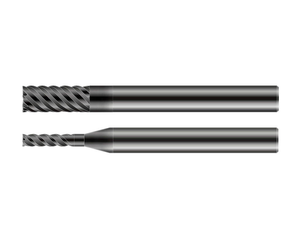 4刃短齿淬火钢立铣刀4HFSS010-0