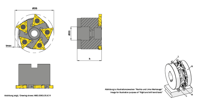 63mm浅槽铣刀盘M80.0063.05