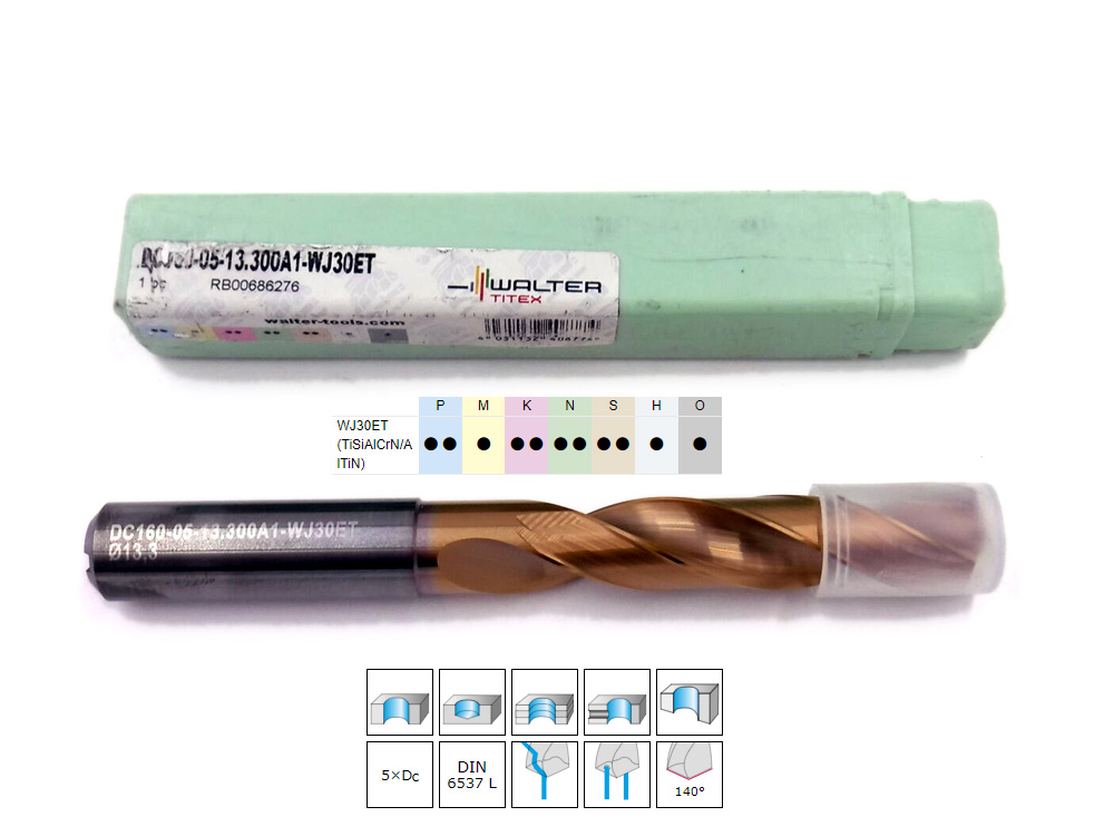 5倍径18毫米内冷整体合金钻头DC160