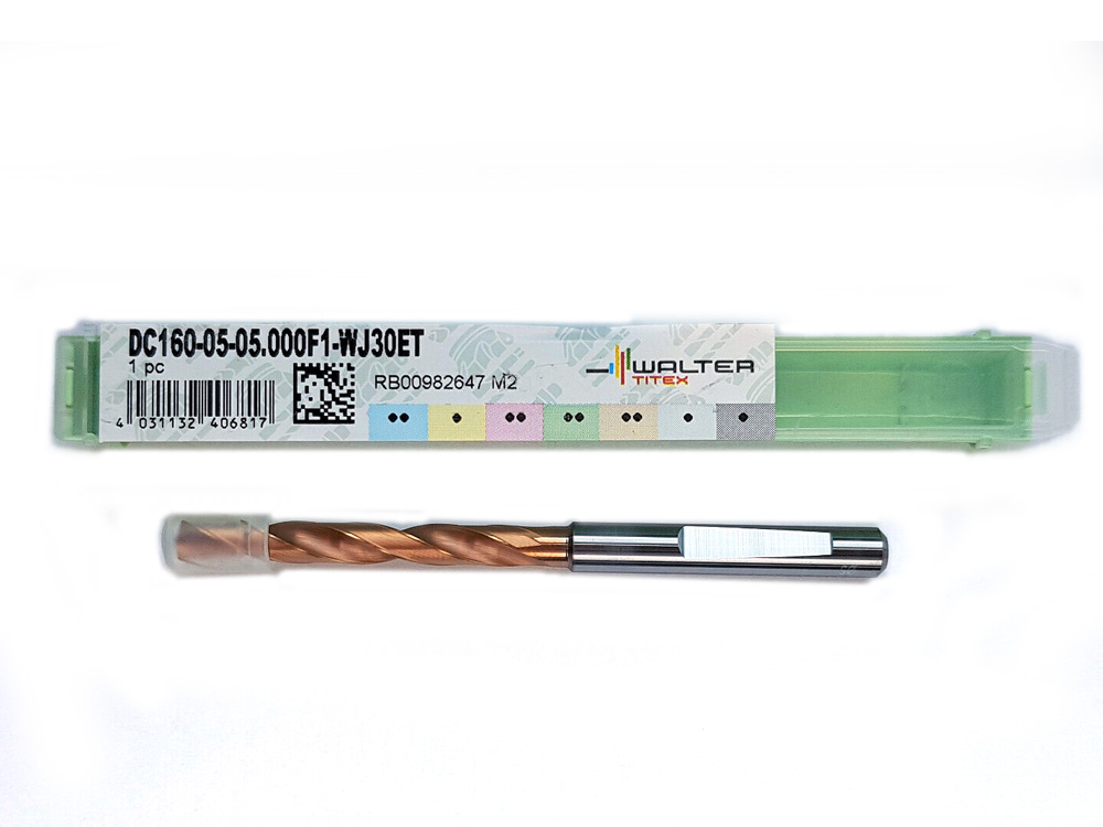 5倍径5毫米削平圆柄内冷整体合金钻头DC