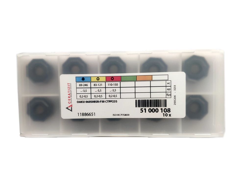 铜合金铣刀片OAKU 060508SL-